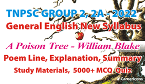 A Poison Tree Poem Lines Explanation & Short Summary MCQ PDF