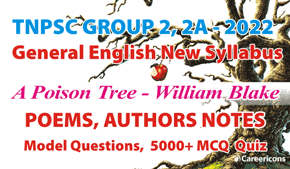 A Poison Tree By William Blake Poem & Author Details MCQ PDF