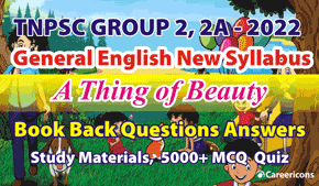 A Thing Of Beauty Poem Book Back Answers, Glossary pdf TNPSC