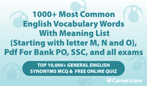 Top 1000+ Most Important Vocabulary Mcq, PDF for Bank Exams