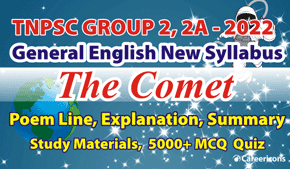 The Comet Poem Lines Explanation & Summary TNPSC Group 2 2A