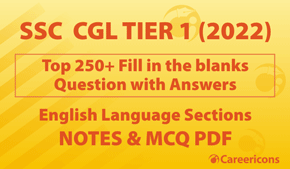 Fill In The Blanks Single Fillers Questions PDF For SSC CGL