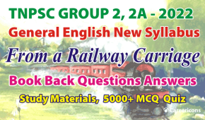 From a Railway Carriage Poem Book Back Answers PDF TNPSC G2