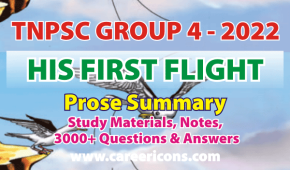His First Flight Prose Summary MCQ PDF TNPSC G2 & 2A Prelims