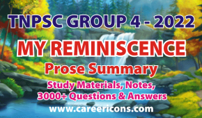 My Reminiscence - Prose Summary MCQ PDF TNPSC G2/2A Prelims