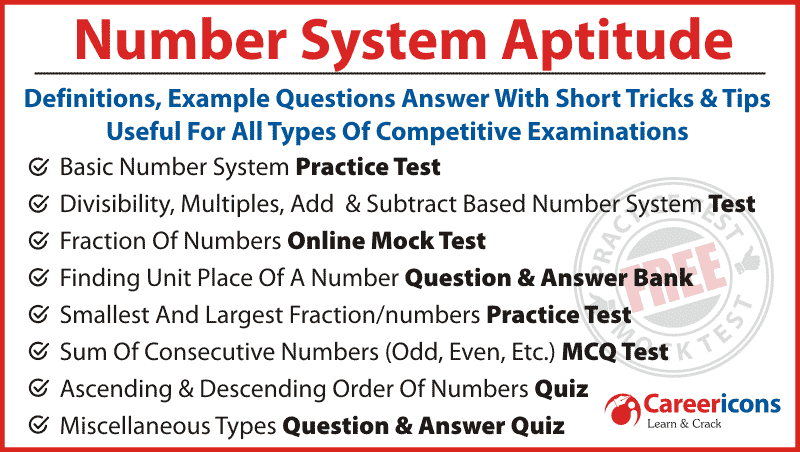 number system aptitude quiz for all exams