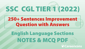 Top 100+ Sentence Improvement MCQ Quiz & Key PDF For SSC CGL