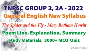 The Spider And The Fly Poem Lines Explanation Summary TNPSC